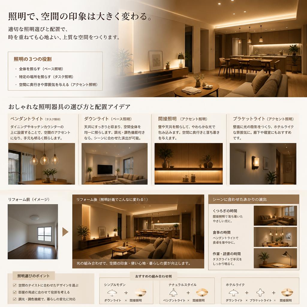 照明デザインが空間を一変させる！