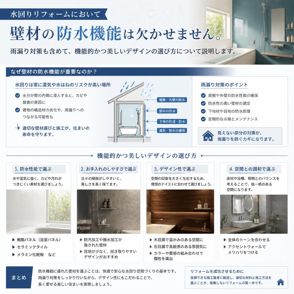 防水機能で安心!壁材と照明のコンビネーション
